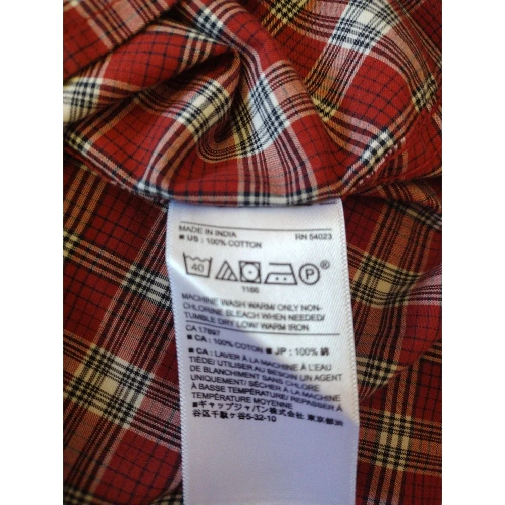 Banana Republic Shirt Mens Large Red Plaid Soft Wash Slim Fit‎ Button Up Preppy